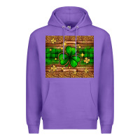 Purple St. Patrick's Day shamrock leopard Premium Hoodie - Neo Western