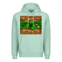 Seafoam St. Patrick's Day shamrock leopard Premium Hoodie - Neo Western