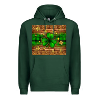 Sports Green St. Patrick's Day shamrock leopard Premium Hoodie - Neo Western