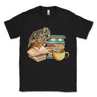 Black owl and books Classic Tee - BarkalooDesign