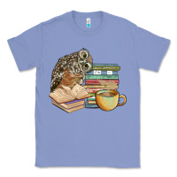 Colony Blue owl and books Classic Tee - BarkalooDesign
