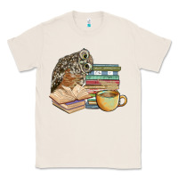 Natural owl and books Classic Tee - BarkalooDesign