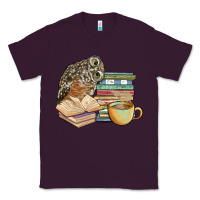 Plum owl and books Classic Tee - BarkalooDesign