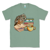 Sage owl and books Classic Tee - BarkalooDesign