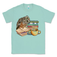 Seafoam owl and books Classic Tee - BarkalooDesign
