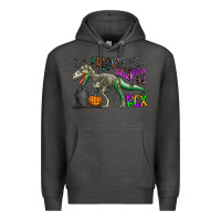 Charcoal Heather spooky saurus rex Premium Hoodie - CowhideDigitalArt