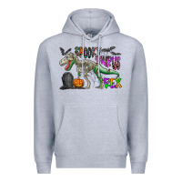 Heather Grey spooky saurus rex Premium Hoodie - CowhideDigitalArt