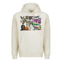 Oatmeal Heather spooky saurus rex Premium Hoodie - CowhideDigitalArt