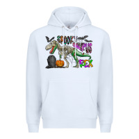 White spooky saurus rex Premium Hoodie - CowhideDigitalArt
