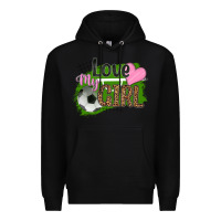 Black love my girl soccer Premium Hoodie - HRA Design Shop