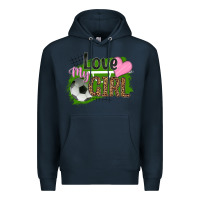 Navy love my girl soccer Premium Hoodie - HRA Design Shop