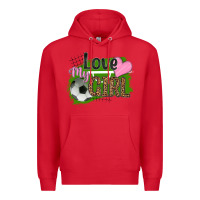 Red love my girl soccer Premium Hoodie - HRA Design Shop