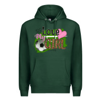 Sports Green love my girl soccer Premium Hoodie - HRA Design Shop