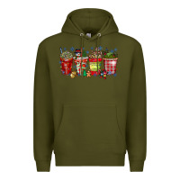 Army Green christmas drink Premium Hoodie - CowhideDigitalArt