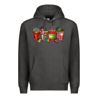 Charcoal Heather christmas drink Premium Hoodie - CowhideDigitalArt