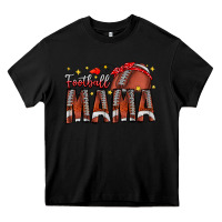 Black football mama Heavy Core Tee - CowhideDigitalArt