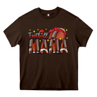 Chocolate Brown football mama Heavy Core Tee - CowhideDigitalArt