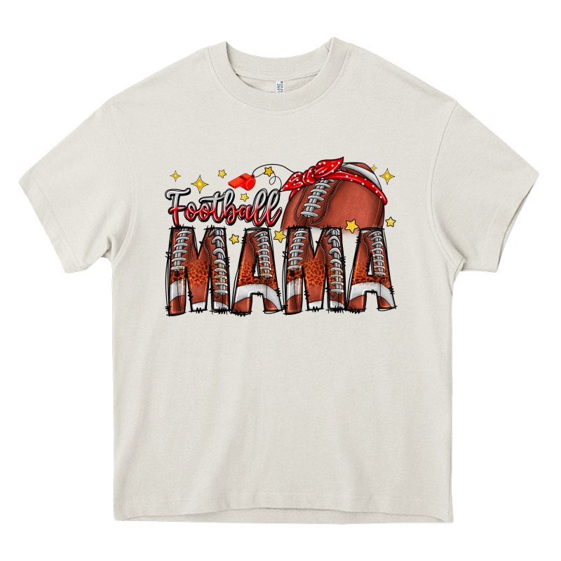 Football Mama Heavy Core Tee by CowhideDigitalArt | Teevron