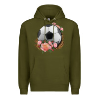 Army Green western soccer with roses Premium Hoodie - HRA Design Shop