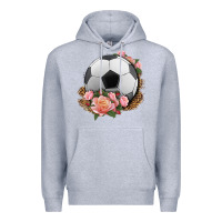 Heather Grey western soccer with roses Premium Hoodie - HRA Design Shop