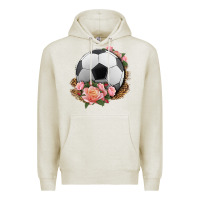 Oatmeal Heather western soccer with roses Premium Hoodie - HRA Design Shop