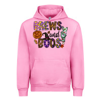 Fuchsia Pink Brews And Boos Urban Hoodie - CowhideDigitalArt