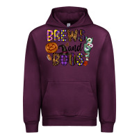 Mauve Wine Brews And Boos Urban Hoodie - CowhideDigitalArt