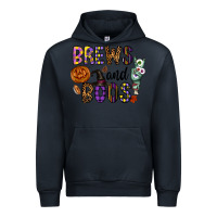 Navy Brews And Boos Urban Hoodie - CowhideDigitalArt