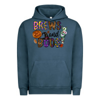 Pigment Midnight Navy Brews And Boos Urban Hoodie - CowhideDigitalArt