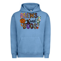 Pigment Pebble Blue Brews And Boos Urban Hoodie - CowhideDigitalArt