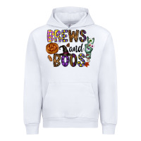 White Brews And Boos Urban Hoodie - CowhideDigitalArt