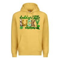 Antique Gold St. Patrick's Day Daddy's little lucky charm Premium Hoodie - Neo Western