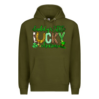 Army Green St. Patrick's Day Daddy's little lucky charm Premium Hoodie - Neo Western