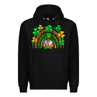 Black St. Patrick's Day gnome rainbow Premium Hoodie - Neo Western