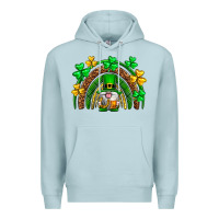 Blue Mist St. Patrick's Day gnome rainbow Premium Hoodie - Neo Western