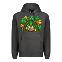 Charcoal Heather St. Patrick's Day gnome rainbow Premium Hoodie - Neo Western