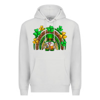 Dove Grey St. Patrick's Day gnome rainbow Premium Hoodie - Neo Western