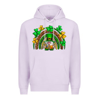 Lilac St. Patrick's Day gnome rainbow Premium Hoodie - Neo Western