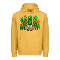 Mustard St. Patrick's Day gnome rainbow Premium Hoodie - Neo Western