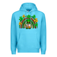 Ocean Blue St. Patrick's Day gnome rainbow Premium Hoodie - Neo Western