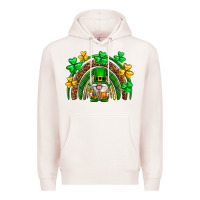 Pale Pink St. Patrick's Day gnome rainbow Premium Hoodie - Neo Western