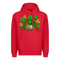 Red St. Patrick's Day gnome rainbow Premium Hoodie - Neo Western