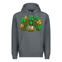 Rock St. Patrick's Day gnome rainbow Premium Hoodie - Neo Western