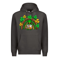 Smoke St. Patrick's Day gnome rainbow Premium Hoodie - Neo Western