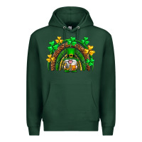 Sports Green St. Patrick's Day gnome rainbow Premium Hoodie - Neo Western