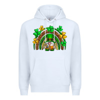 White St. Patrick's Day gnome rainbow Premium Hoodie - Neo Western
