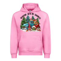 Fuchsia Pink hanging with my gnomies Urban Hoodie - FaDigitalArtStudio