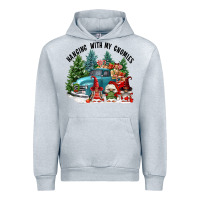Heather Grey hanging with my gnomies Urban Hoodie - FaDigitalArtStudio
