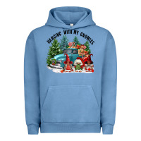 Pigment Pebble Blue hanging with my gnomies Urban Hoodie - FaDigitalArtStudio