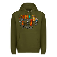Army Green coffee gives me teacher Premium Hoodie - CowhideDigitalArt